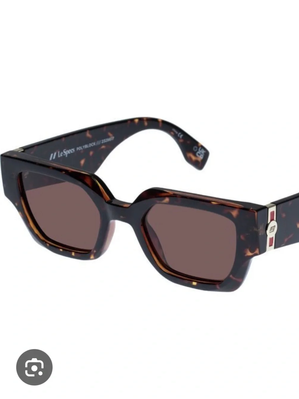 Le Specs Tortoiseshell Square Sunglasses with Brown Lenses